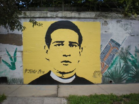 Mural of Santo Toribio Romo in Chicago's Pilsen neighborhood
